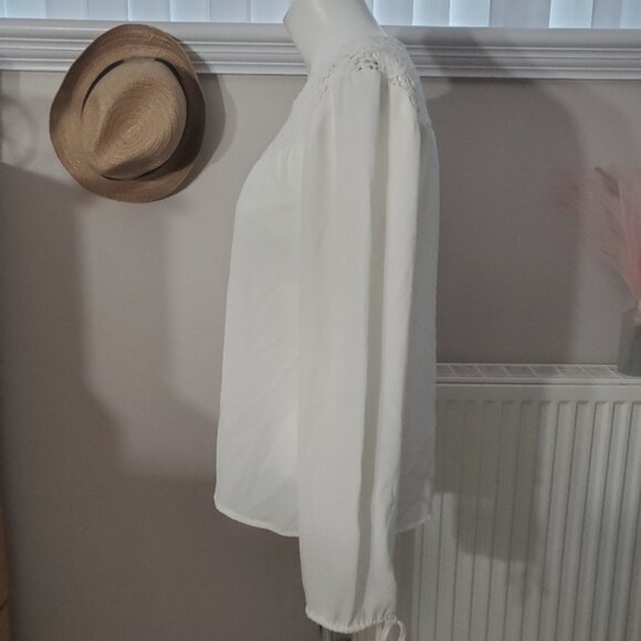 Lace Sweetheart Boho Blouse- Beige- Small- by Forever 21 - Picture 7 of 12